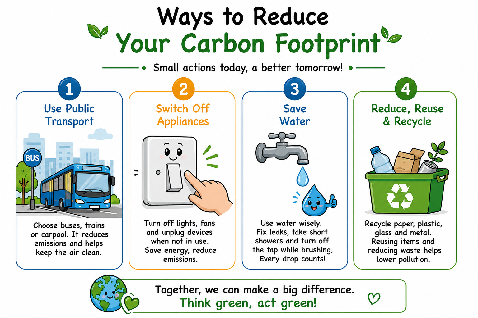 Ways to reduce one's carbon footprint
